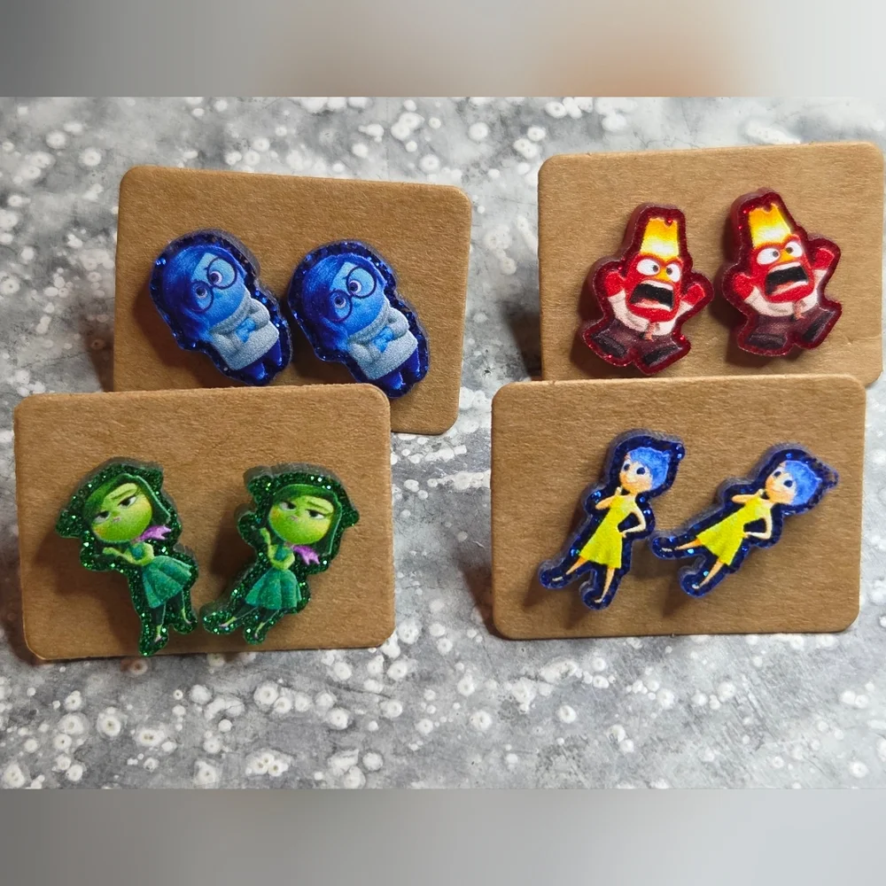 Inside OUT Character STUD Earrings Set